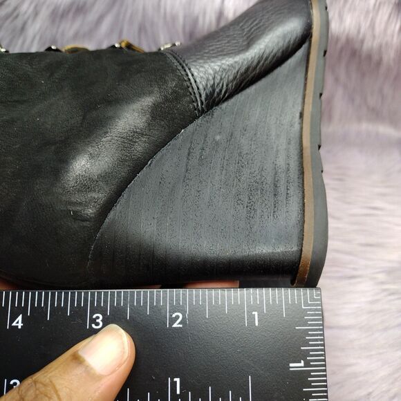 Franco Sarto Wedge Booties The Artistic Leather Collection Womens Size 7 Black - Picture 9 of 9